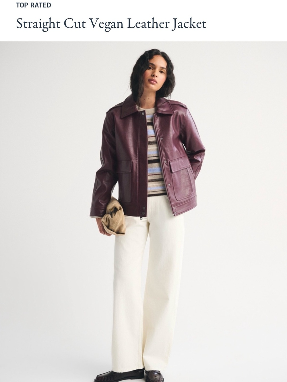 Abercrombie & Fitch Plum Vegan Leather Jacket